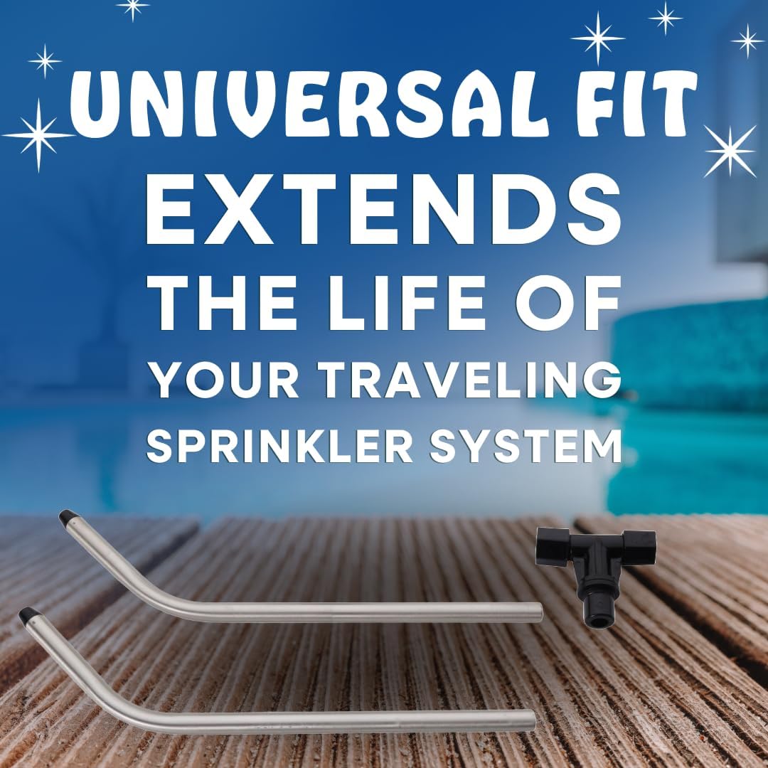 Poolzilla Sprinkler Arms & Tee Replacement Assembly - Aluminum Repair Kit for Nelson & Orbit Traveling Sprinkler Tractor