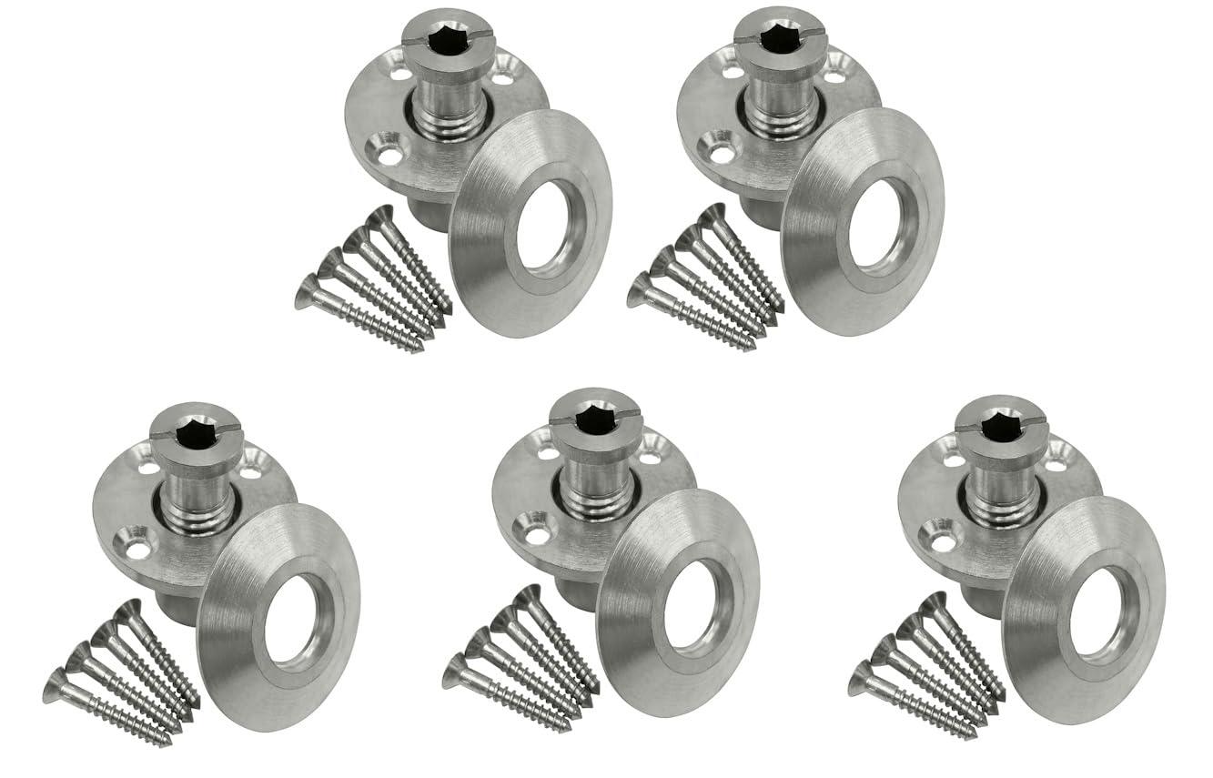 Poolzilla Stainless Steel Pool Safety Cover Anchor with Collar for Wood Decks