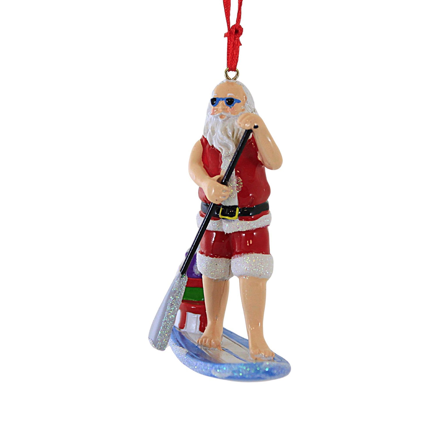 Paddle Board Santa Ornament