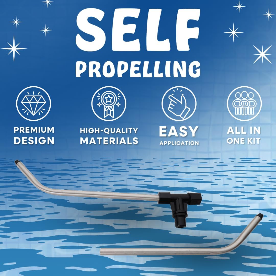 Poolzilla Sprinkler Arms & Tee Replacement Assembly - Aluminum Repair Kit for Nelson & Orbit Traveling Sprinkler Tractor