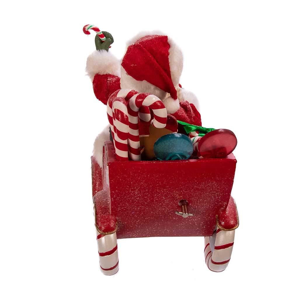 Kurt S. Adler Kurt Adler 8.5-Inch Fabrich‚ Musical Candy Car Santa, Multi