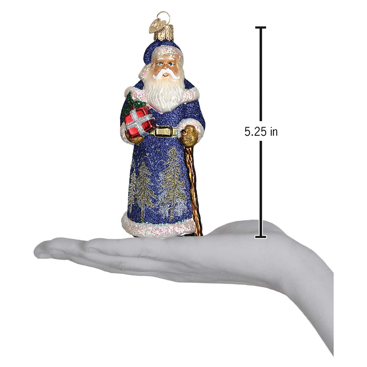 Old World Christmas Ornaments Midgnight Santa Glass Blown Ornaments for Christmas Tree