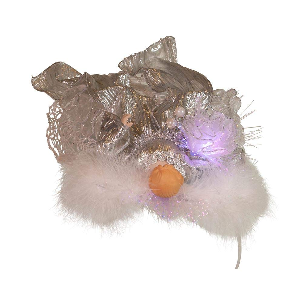 Kurt S. Adler Kurt Adler 12-Inch CUL Fiber Optic LED Silver Angel Treetop Tree Topper, Multi