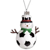 Kurt Adler Noble Gems Glass Soccer Snowman Ornament