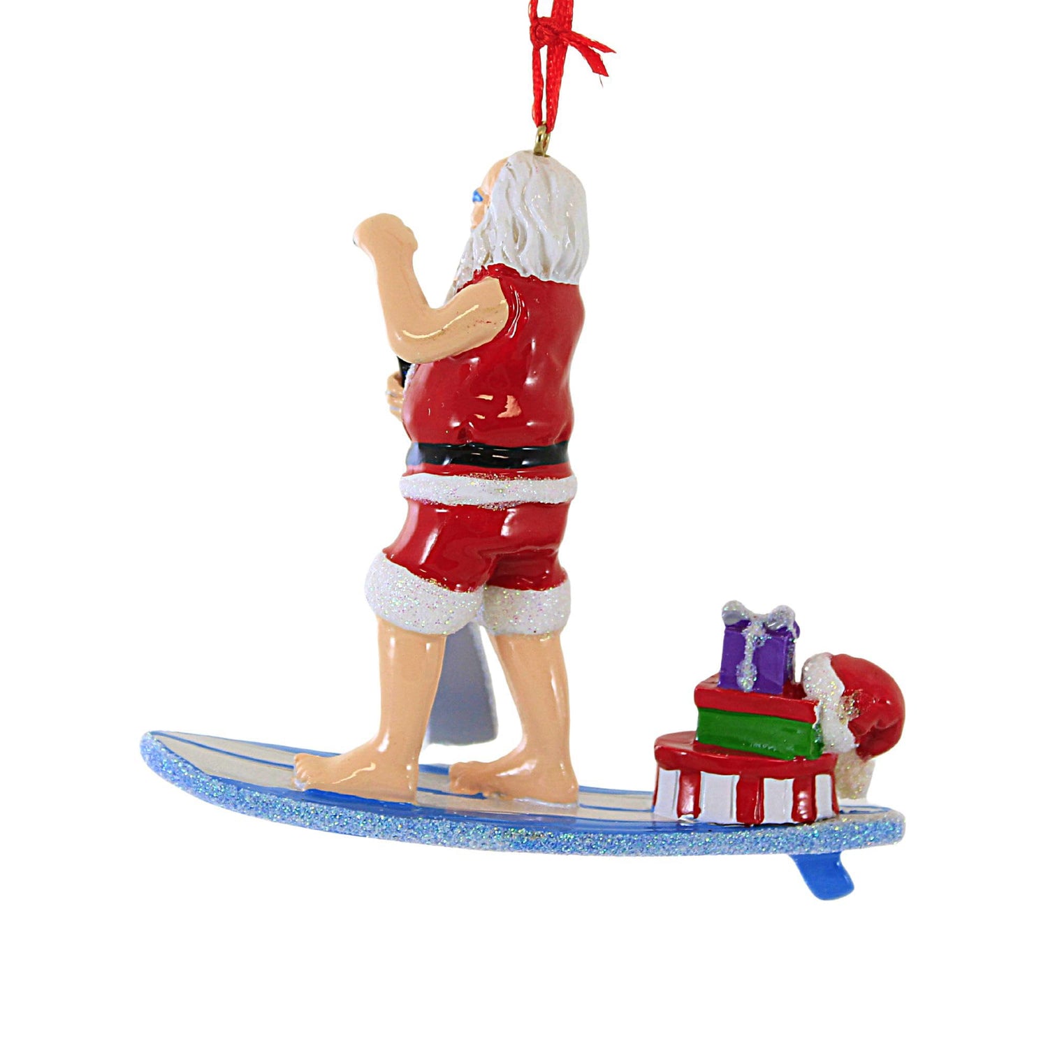 Paddle Board Santa Ornament