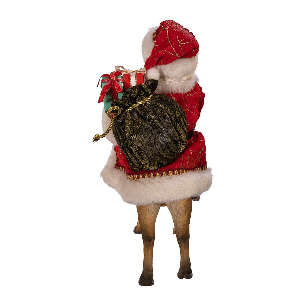 Kurt Adler 11.5-Inch Fabrich‚? Santa on Reindeer