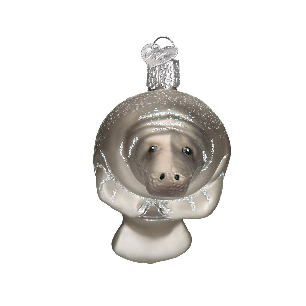 Old World Christmas Manatee Glass Blown Ornament for Christmas Tree