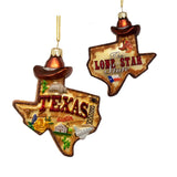 Kurt S. Adler 4.875-Inch Glass Texas Ornament, Multi,Christmas