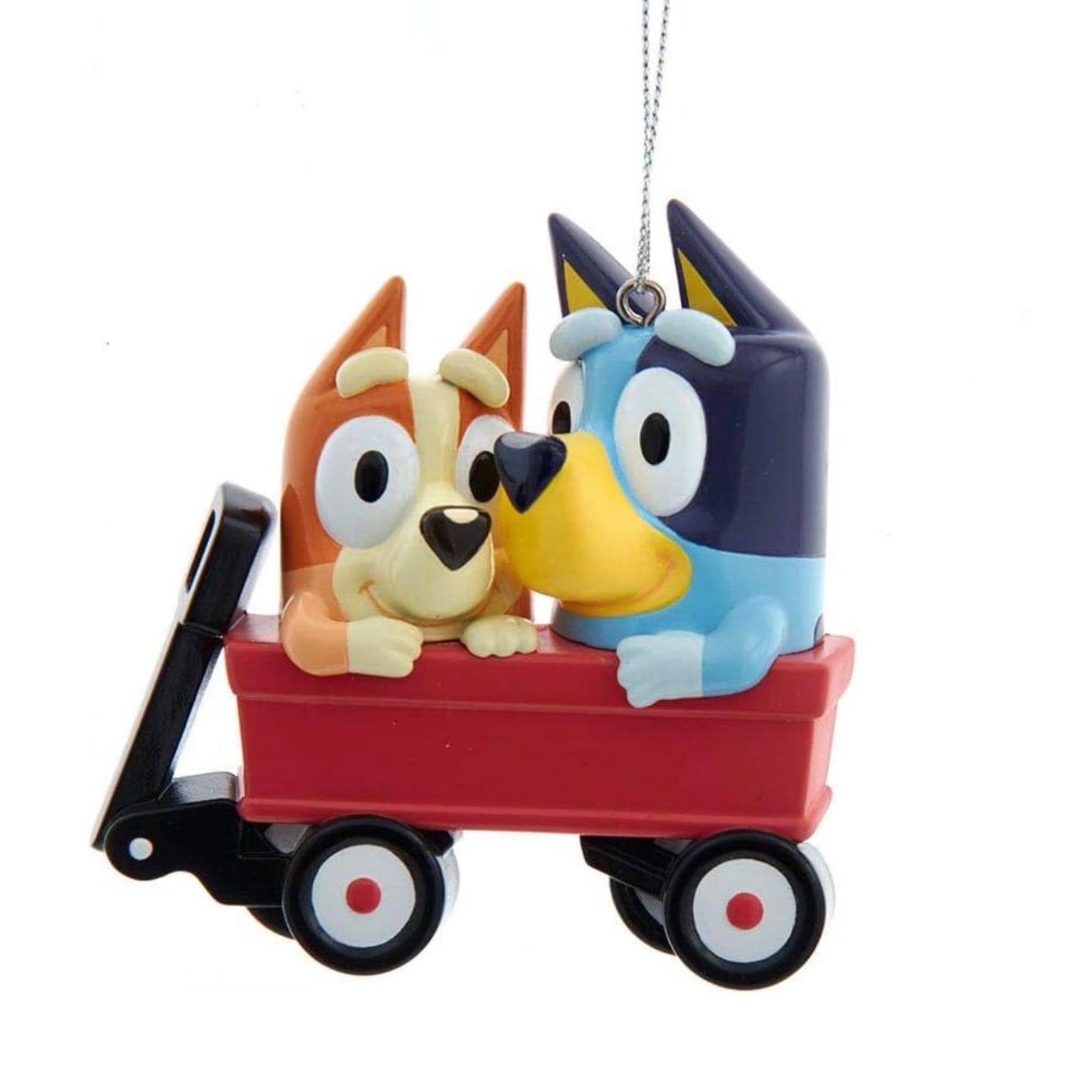 Kurt Adler Bluey and Bingo in Red Wagon Ornament Standard