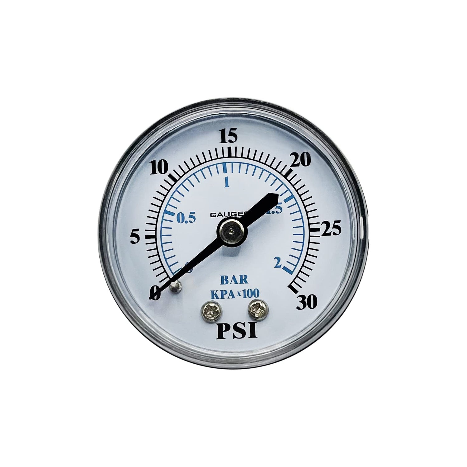 Poolzilla Pressure Gauge, ¼” NPT Thread, Measures from 0-30PSI/0-60PSI