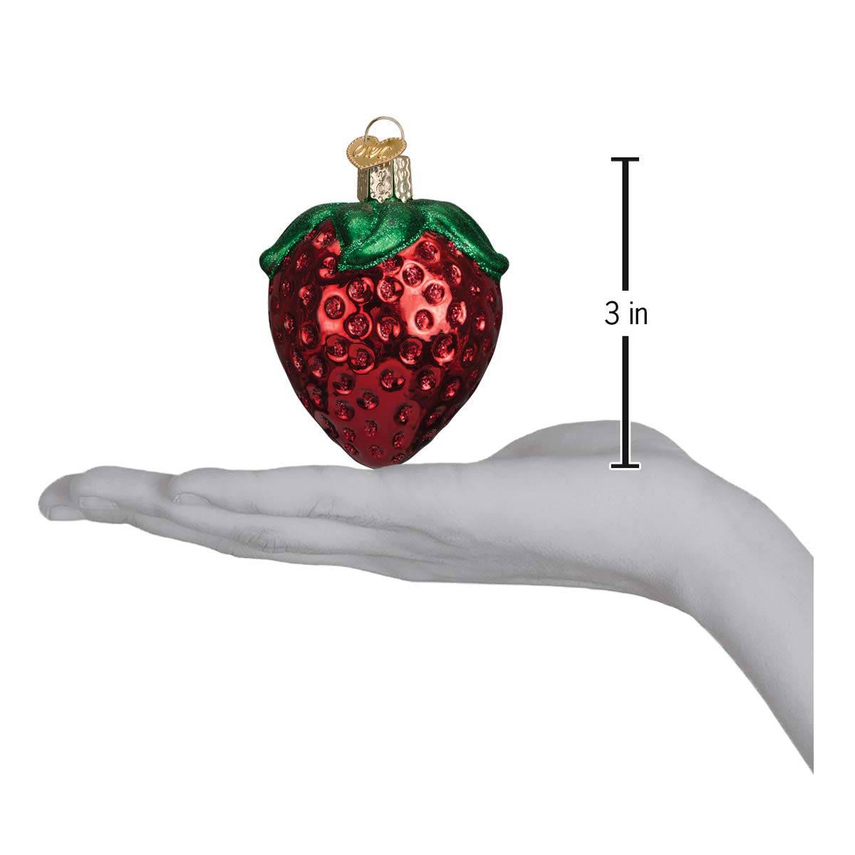 Old World Christmas Ornaments: Summer Strawberry Glass Blown Ornaments for Christmas Tree (28106)