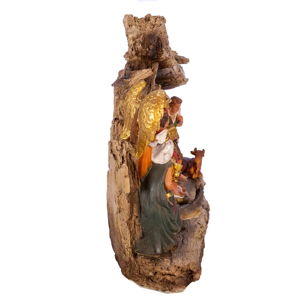 Kurt Adler 7-Inch Resin Nativity Table Piece, 11 Piece Set with Stable