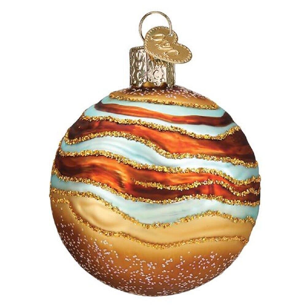 Old World Christmas Jupiter Glass Blown Ornament for Christmas Tree, Handcrafted Holiday Decoration, Outer Space Collection