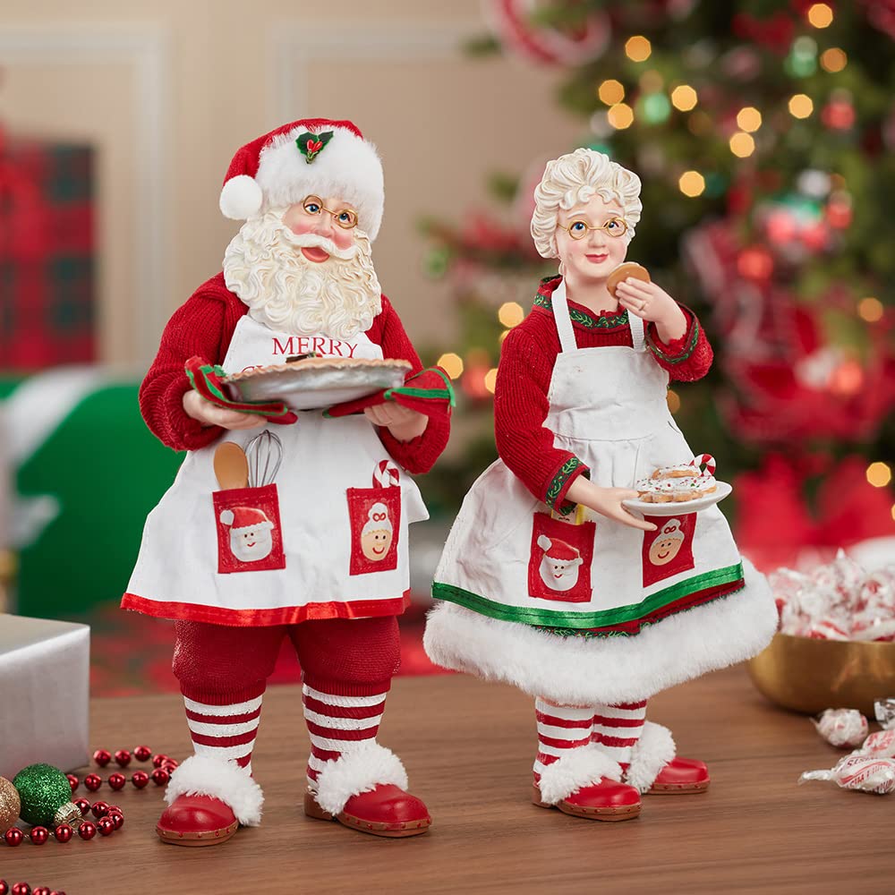 Kurt S. Adler 10.5-Inch Fabriché Mr. and Mrs. Santa, 2-Piece Set