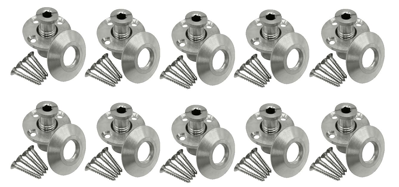 Poolzilla Stainless Steel Pool Safety Cover Anchor with Collar for Wood Decks