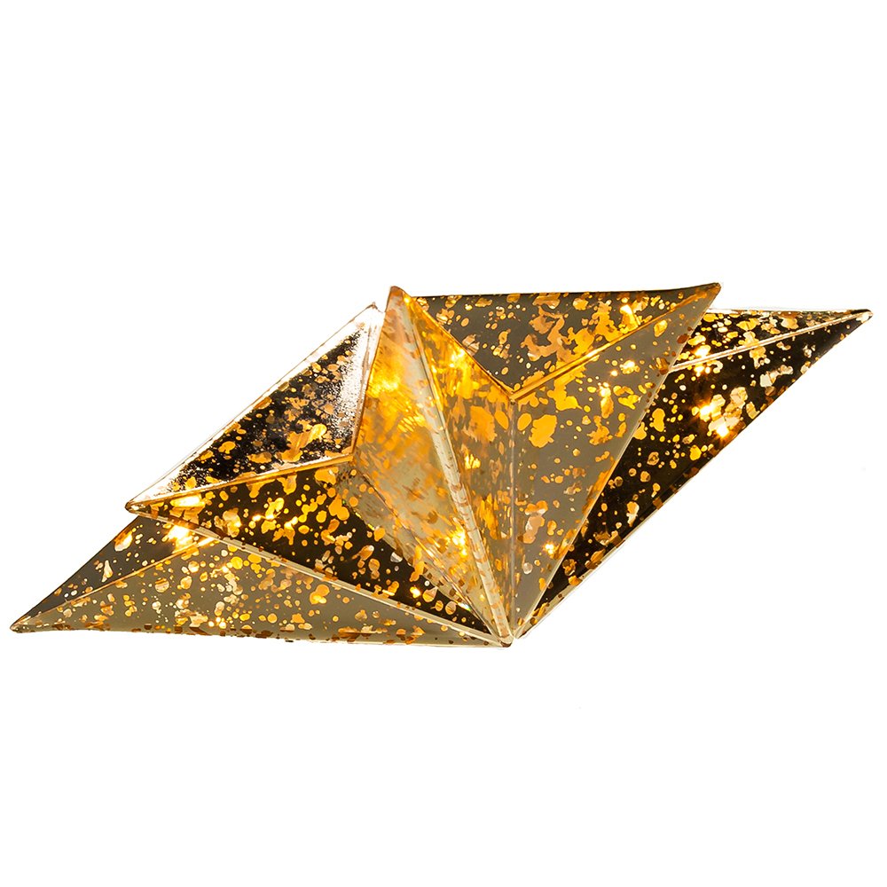 Kurt Adler UL 10-Light Gold Bethlehem Star Treetop, Golden