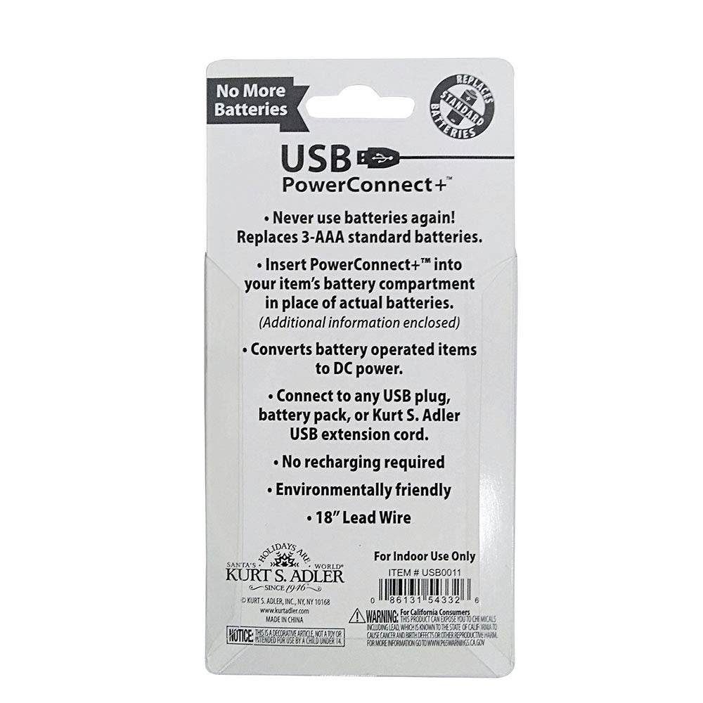Kurt S. Adler 3-AAA USB Power Connect and Converter