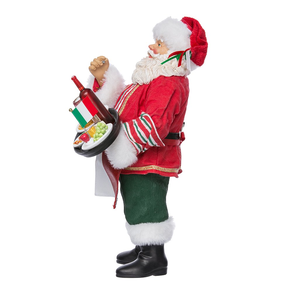Kurt Adler Musical Fabriche Italian Santa Figurine, 10.5-Inch