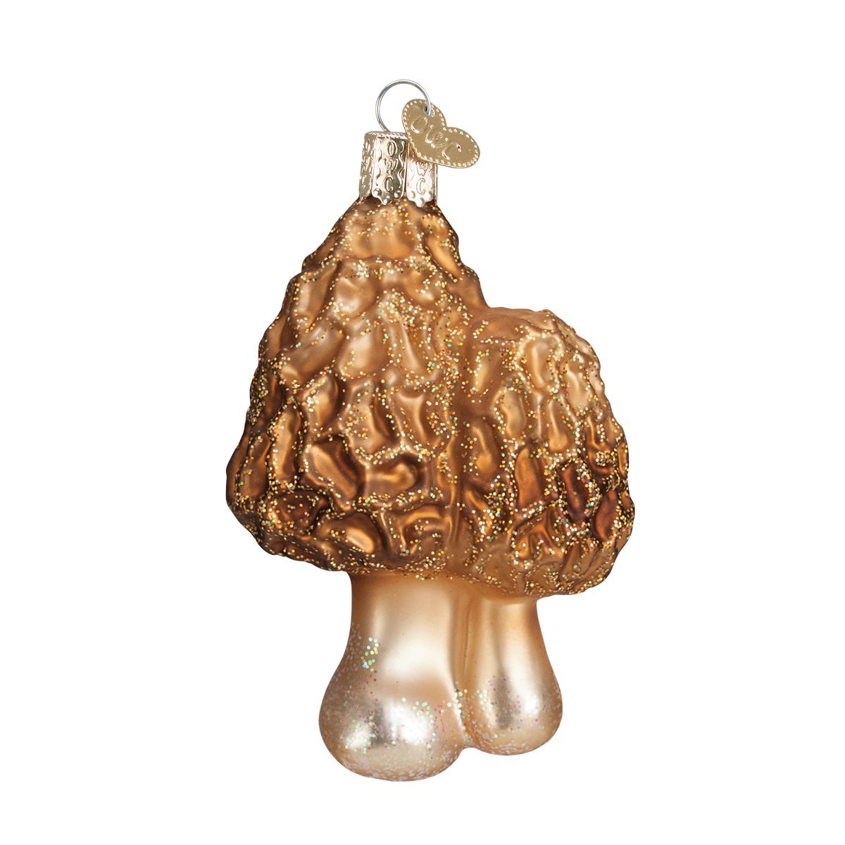 Old World Christmas Morel Mushrooms Glass Blown Ornament for Christmas Tree, Handcrafted Holiday Decoration, Vegetable Collection
