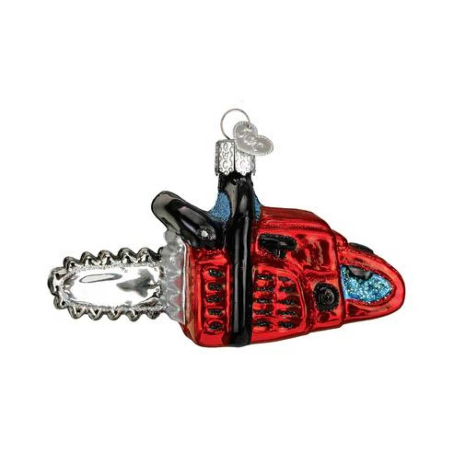 Old World Christmas Chain Saw Glass Blown Ornament for Christmas Tree, Handcrafted Holiday Decoration, Tools Collection