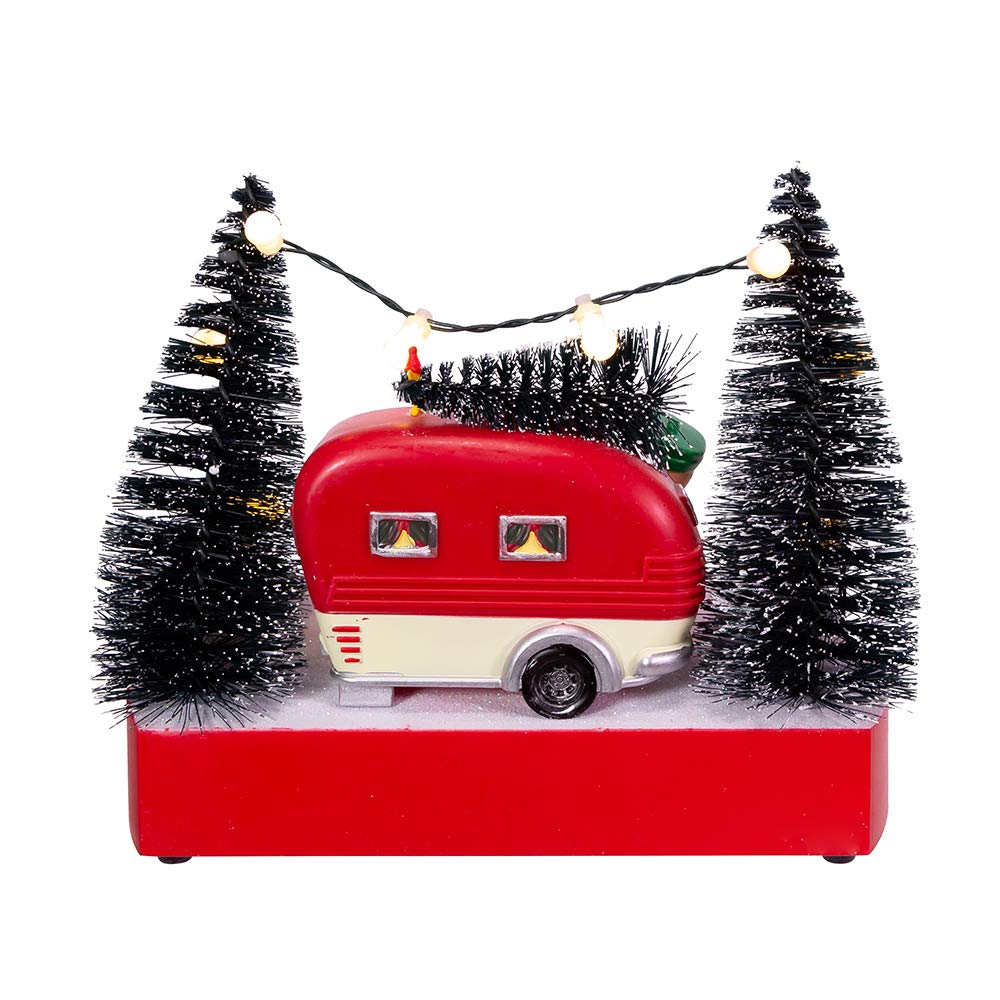 Peanuts Kurt Adler 7-Inch Battery-Operated Musical Camper Scene Table Piece (PN5201)