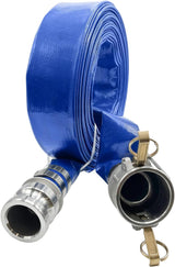 Poolzilla Industrial PVC Backwash Hose with Aluminum Camlock  Fittings for 1.5" Fit, Multiple Length Sizes Available