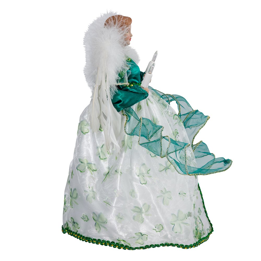 Kurt Adler UL 10-Light Angel Treetop Figurine, 12-Inch, Irish Tree Topper