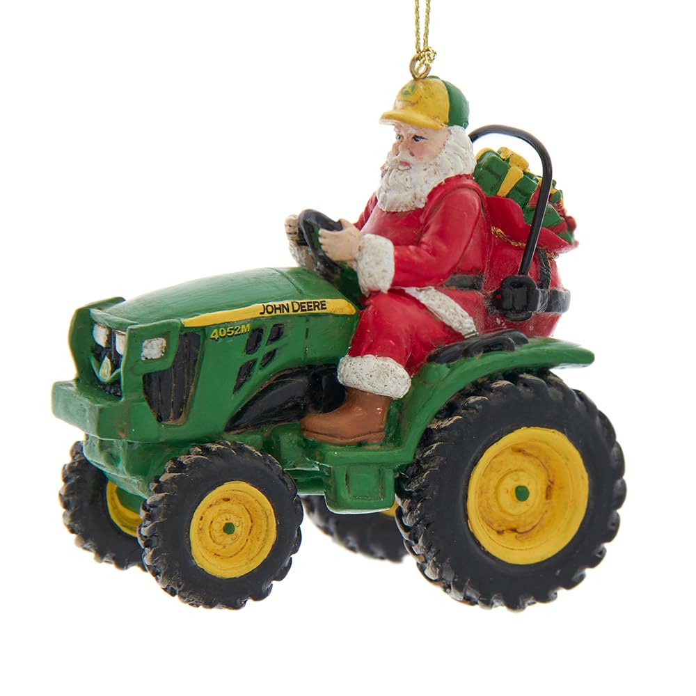 3.25 Inch John Deere 4052M with Santa Ornament