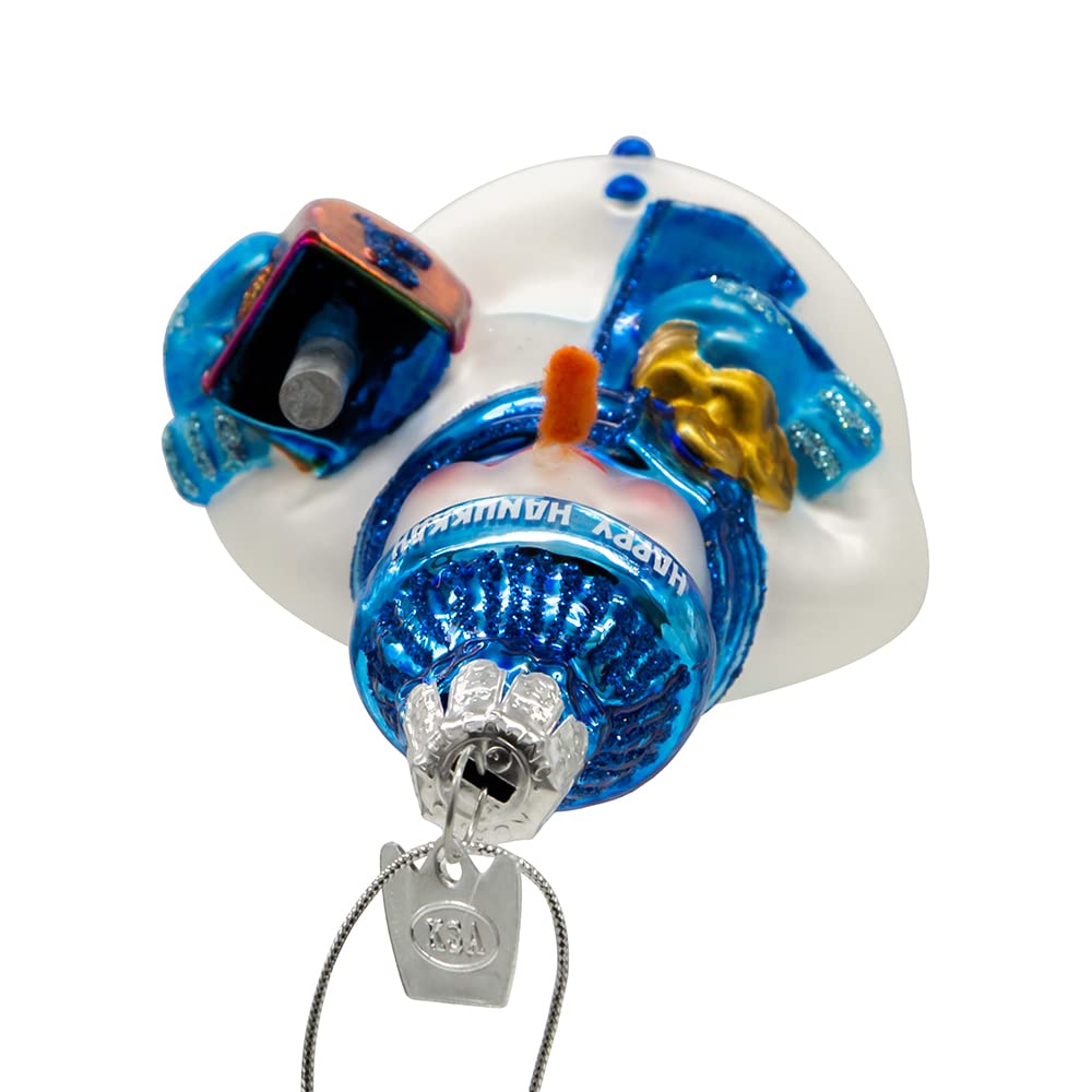 Kurt Adler 4.25-Inch Noble Gems? Glass Hanukkah Snowman Ornament