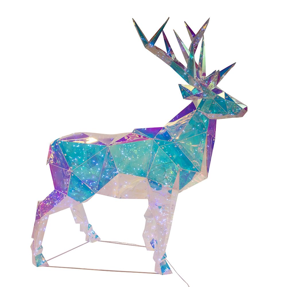 Kurt Adler 35.4 Inch 500 Multi-F Clear White LED Iridescent Deer