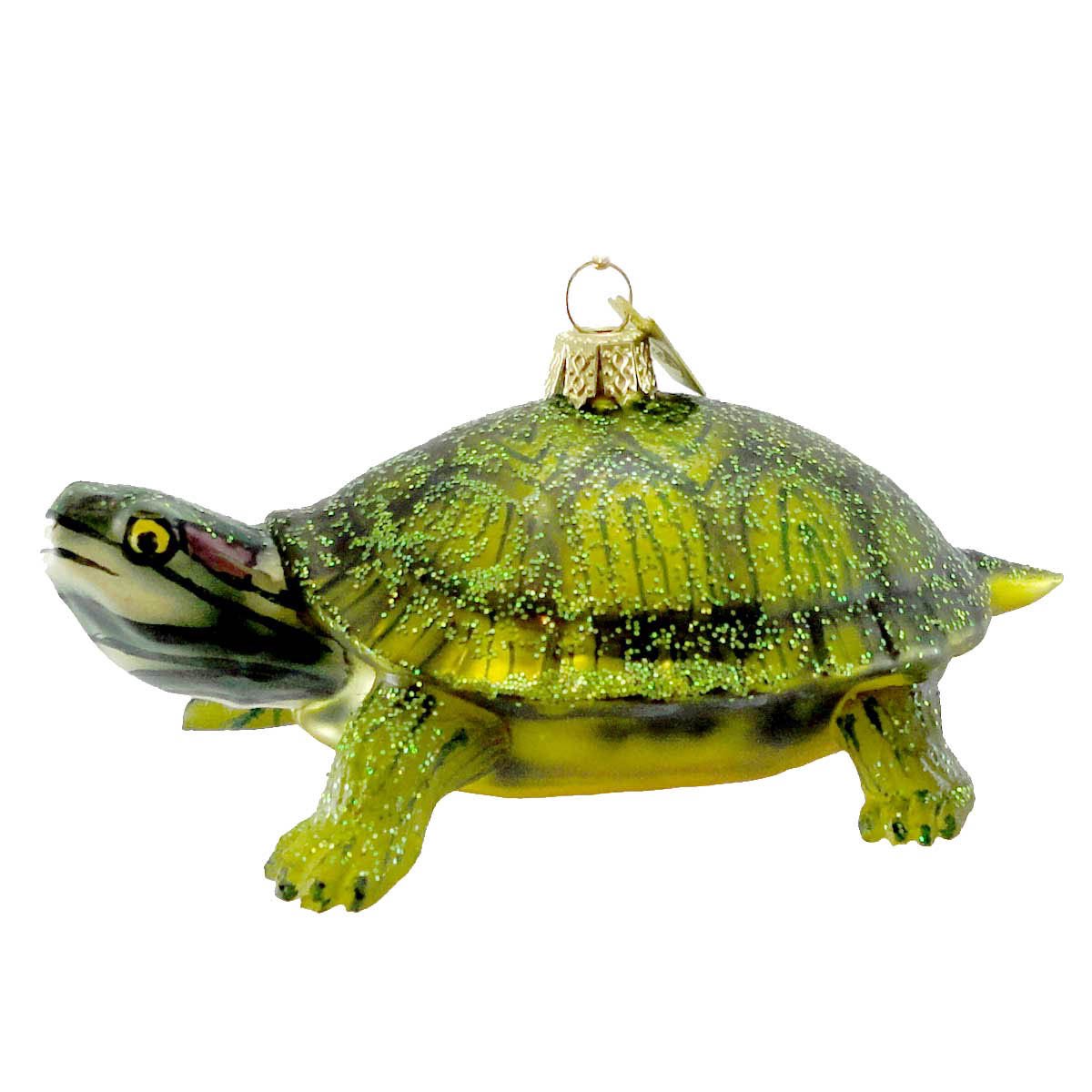 Noble Gems Kurt Adler 4-Inch Glass Land Turtle Ornament