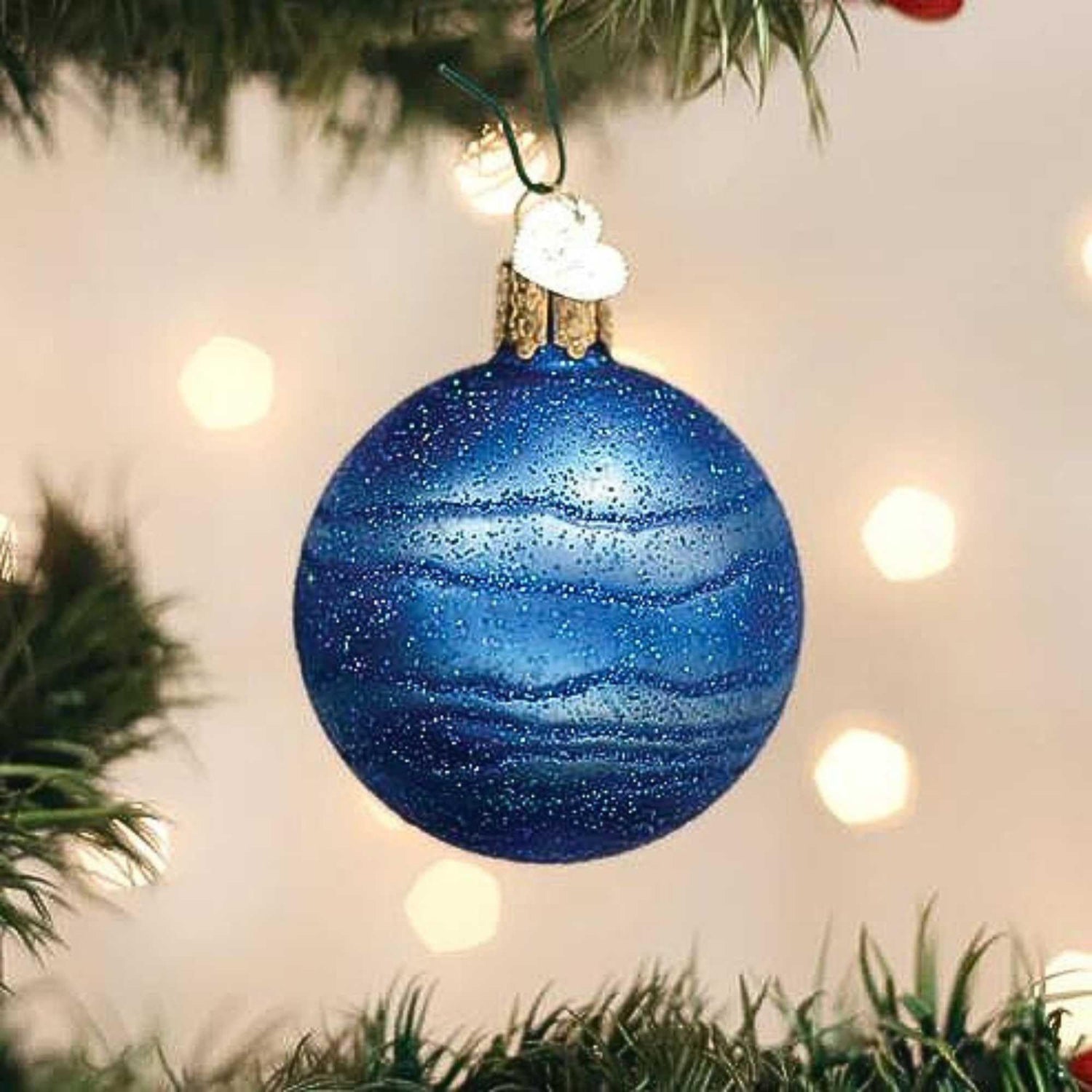 Old World Christmas Planet Neptune Glass Blown Ornament for Christmas Tree, Handcrafted Holiday Decoration, Outer Space Collection