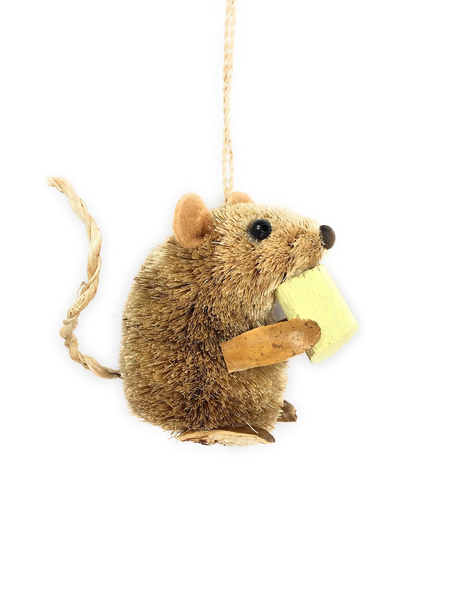 Kurt Adler 2.5-Inch Buri Sitting Mouse with Cheese Christmas Ornaments 2 Assorted