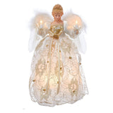 Kurt Adler UL 10-Light 12" Ivory and Gold Angel Treetop