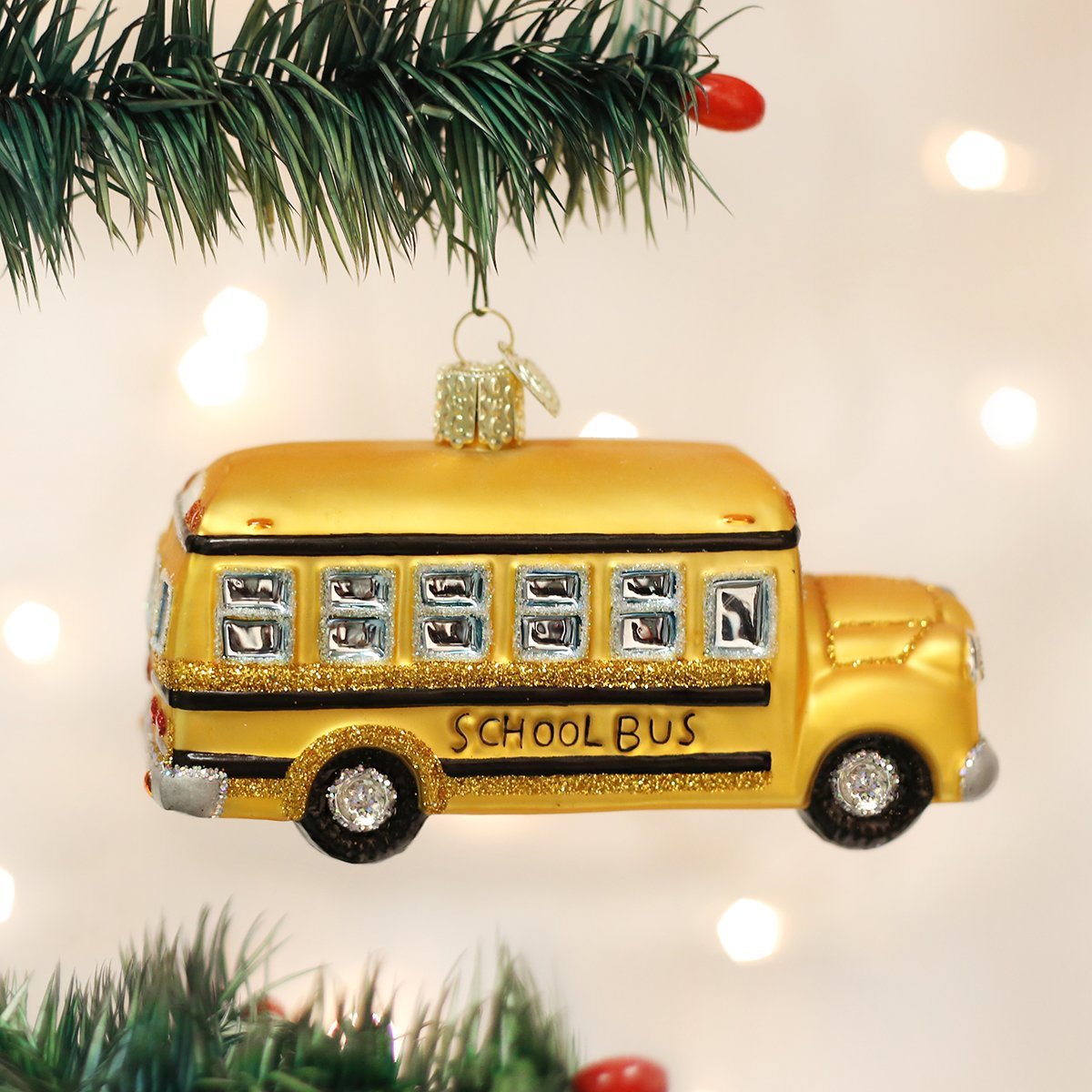 Old World Christmas Ornaments: School Bus Glass Blown Ornaments for Christmas Tree (46007) 2 x 4.25
