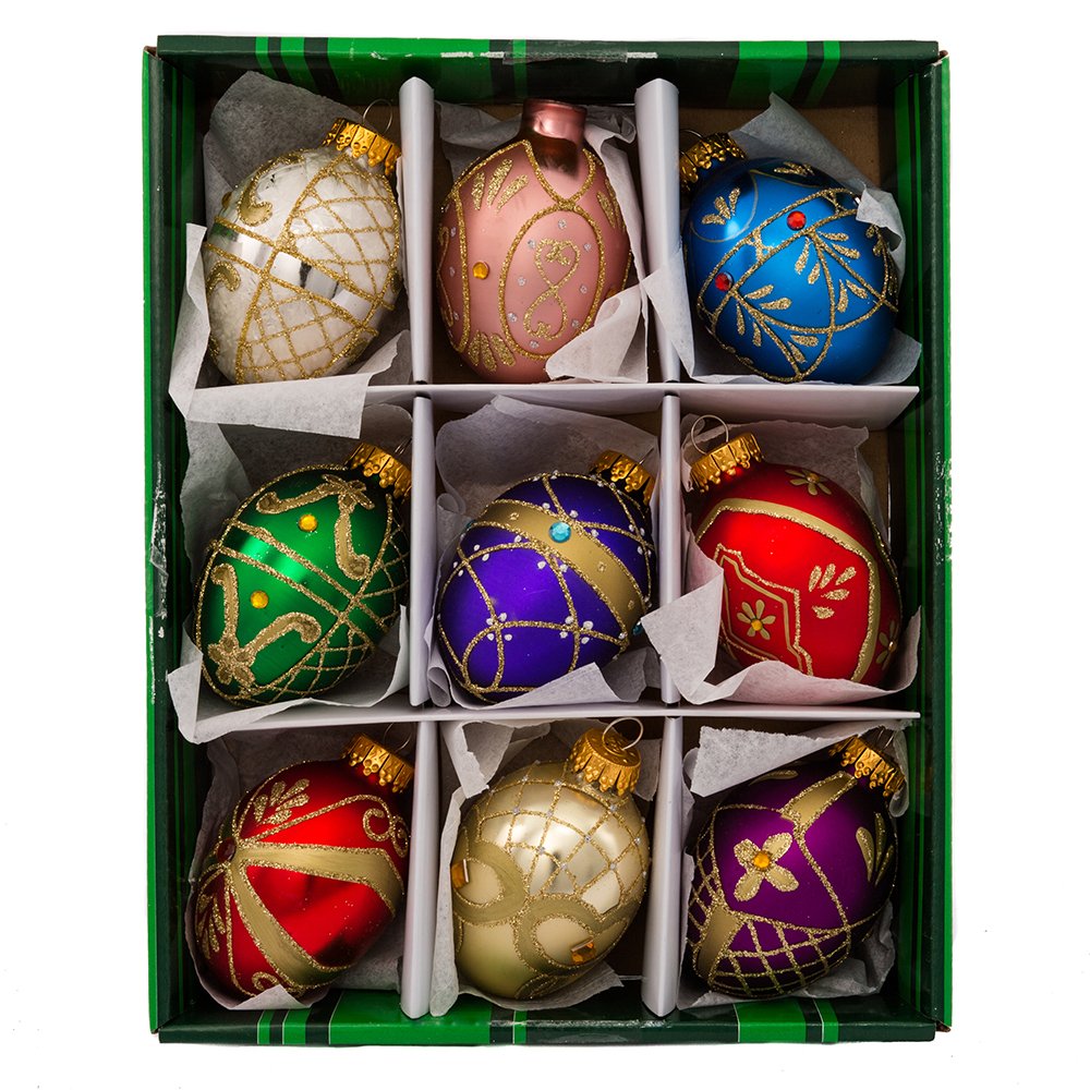 Kurt S. Adler YAMGG0517 Egg Ornament, 45mm, Glass For Christmas
