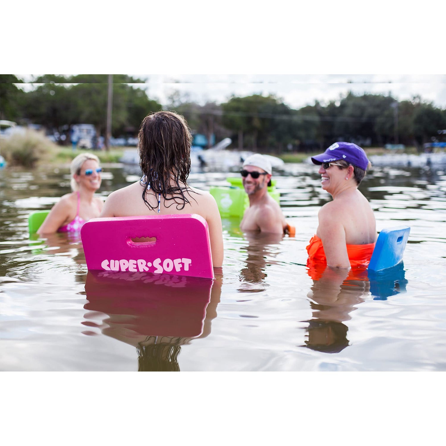 TRC Recreation Super Soft Foam Water Saddle Pool Float for Adults and Kids, Lounger for Swimming Pool, Lake, River, and Beach Essentials, Red