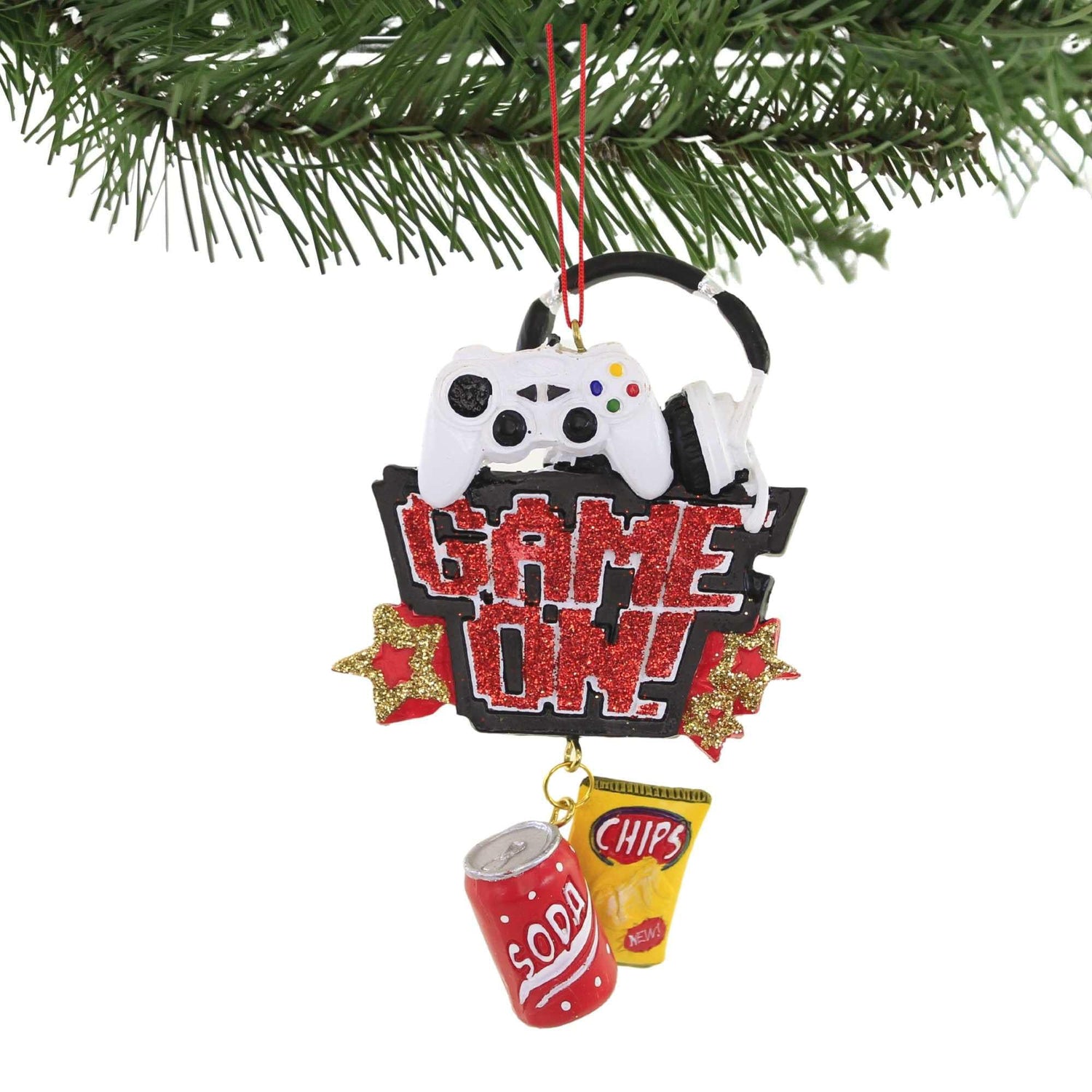 Game On!' With Soda and Chips Dangle Ornament,Resin