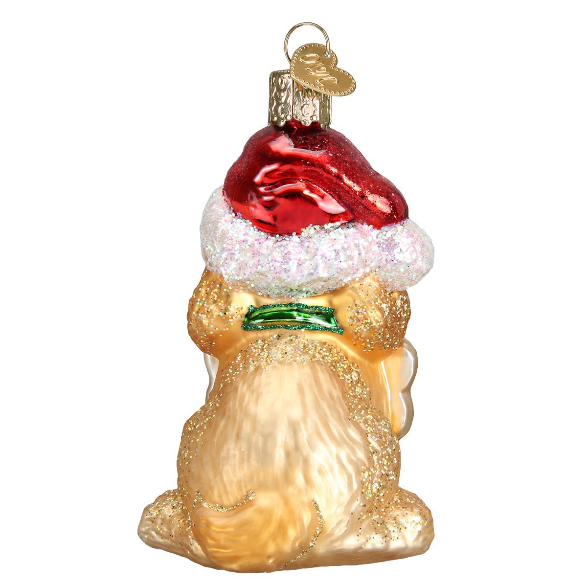 Old World Christmas Jolly Pup Glass Blown Ornament for Christmas Tree, Handcrafted Holiday Decoration, Festive Pet Collection