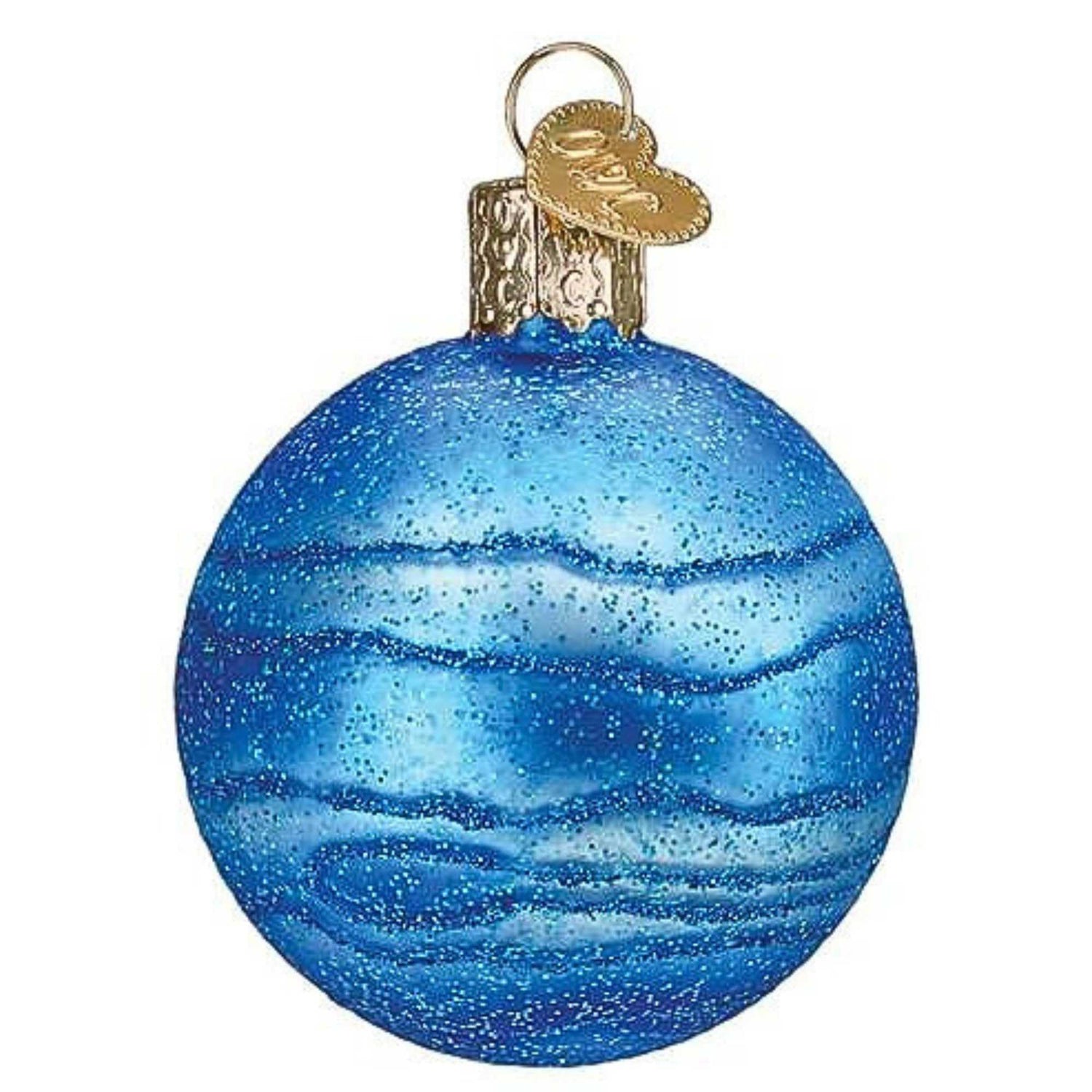 Old World Christmas Planet Neptune Glass Blown Ornament for Christmas Tree, Handcrafted Holiday Decoration, Outer Space Collection