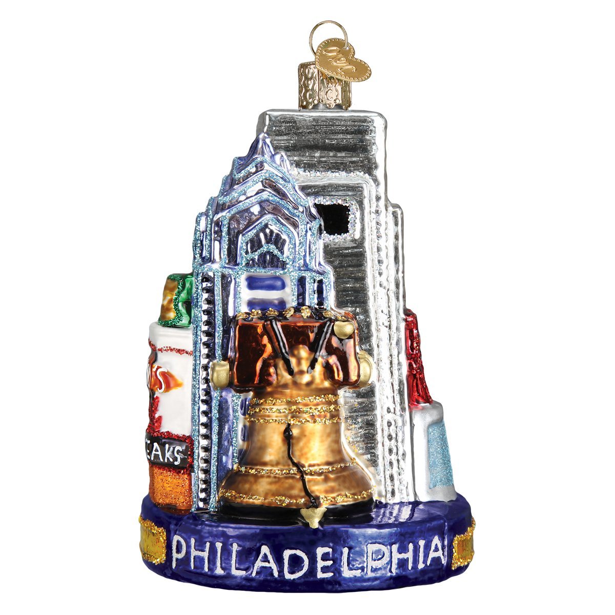 Old World Christmas Cities, Places and Landmarks Glass Blown Ornaments for Christmas Tree Philadelphia
