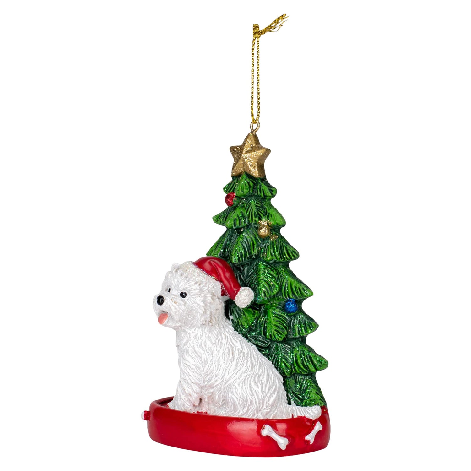 West Highland Terrier Wearing Santa Hat with Christmas Tree Ornament C7615WH New
