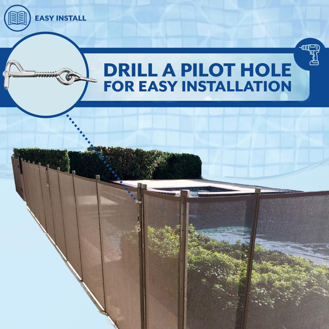 Poolzilla Pool Safety Fence Latch - 3.75’’ in. Spring Hook and Eye Safety Tool for Pool Safety Fencing