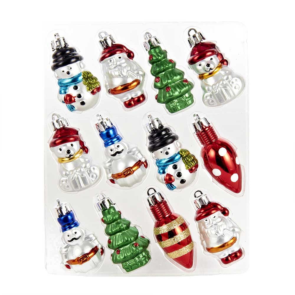 Kurt Adler H9485 Plastic Ornament, 2-Inch, Set Of 12