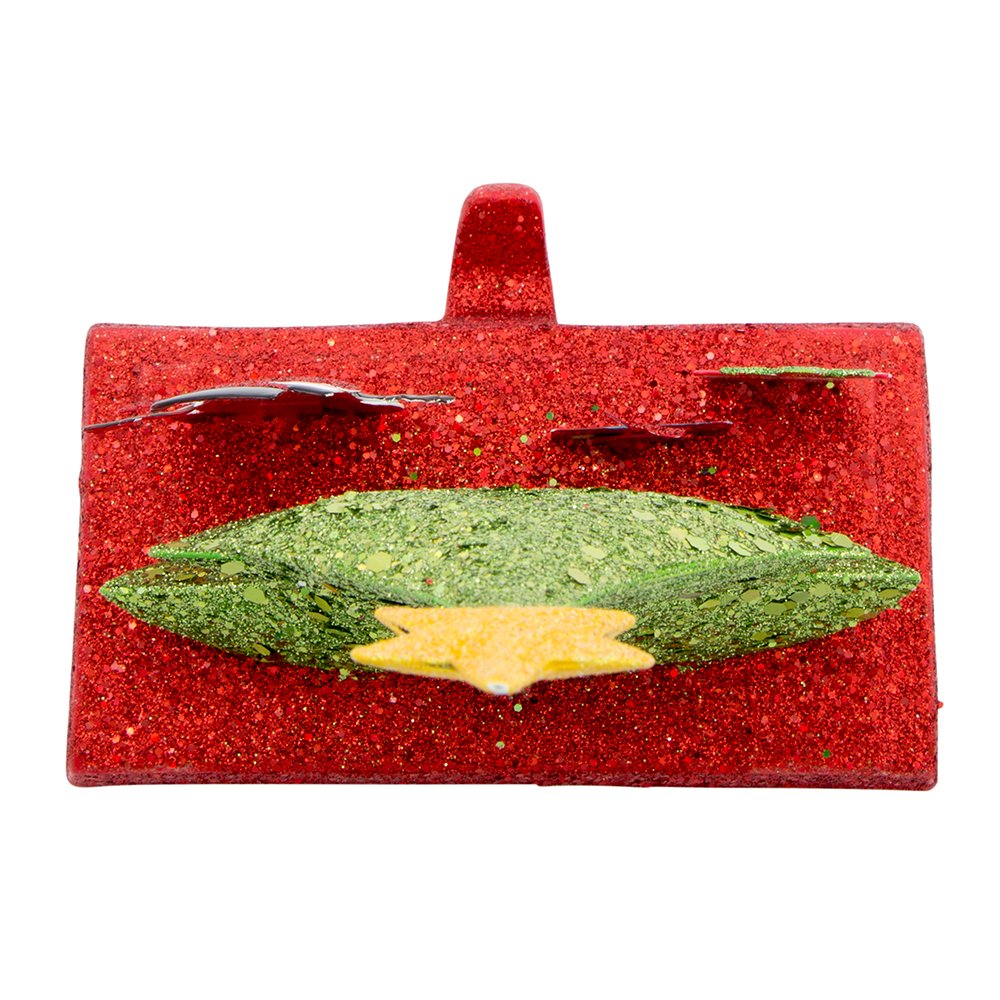 Kurt Adler Christmas Stocking Holder, Christmas Tree Glitter Base with Snowman, 6.5in