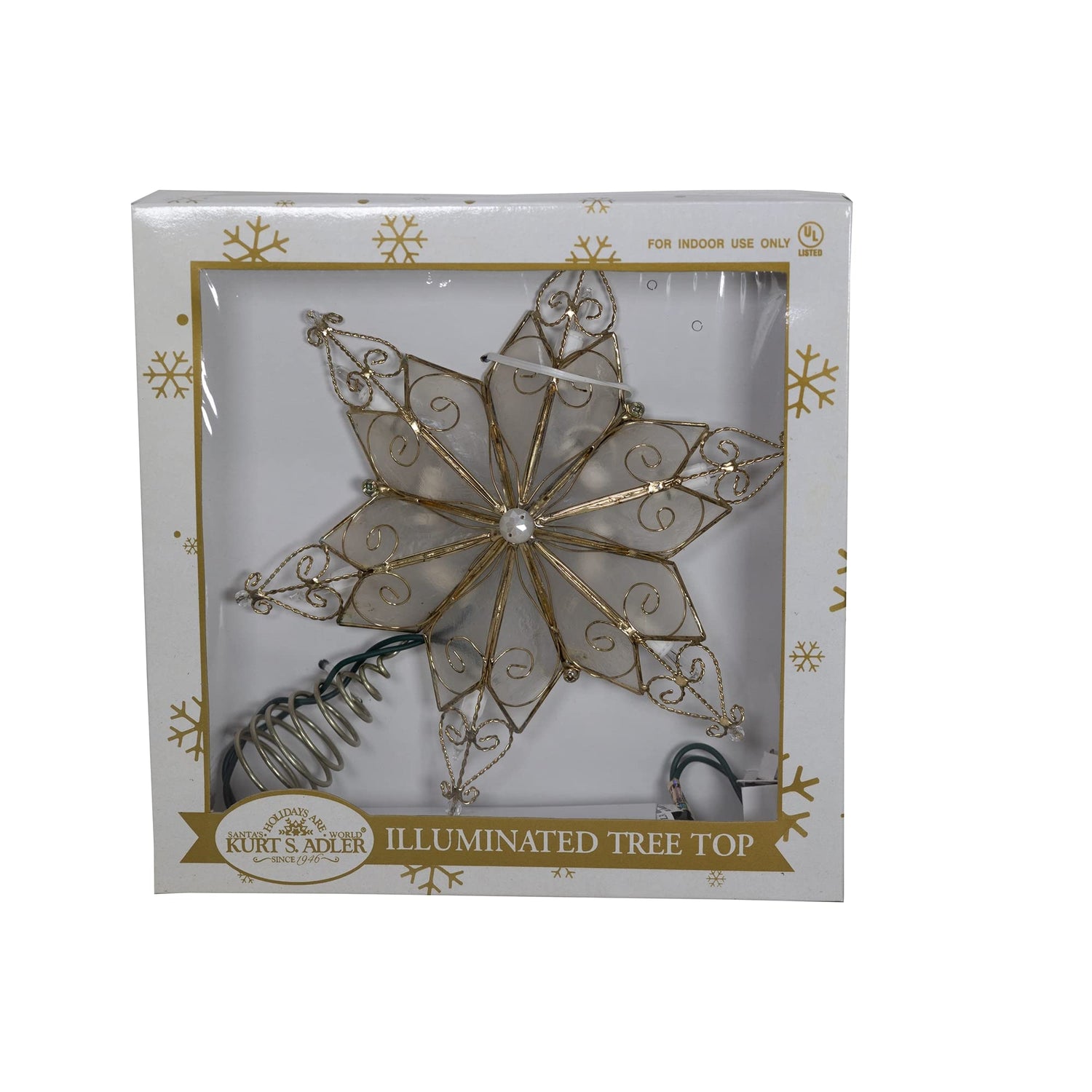 Kurt Adler UL3131 10-Light 6 Pt. Capiz Star Treetop