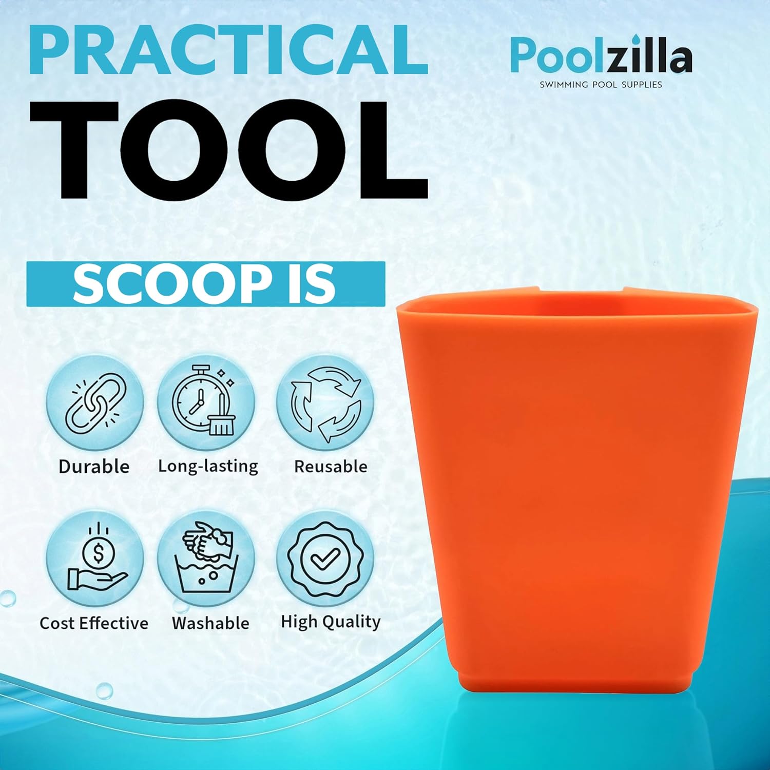 Poolzilla DE Chemical Scooper (1 Liter/2 Lbs)