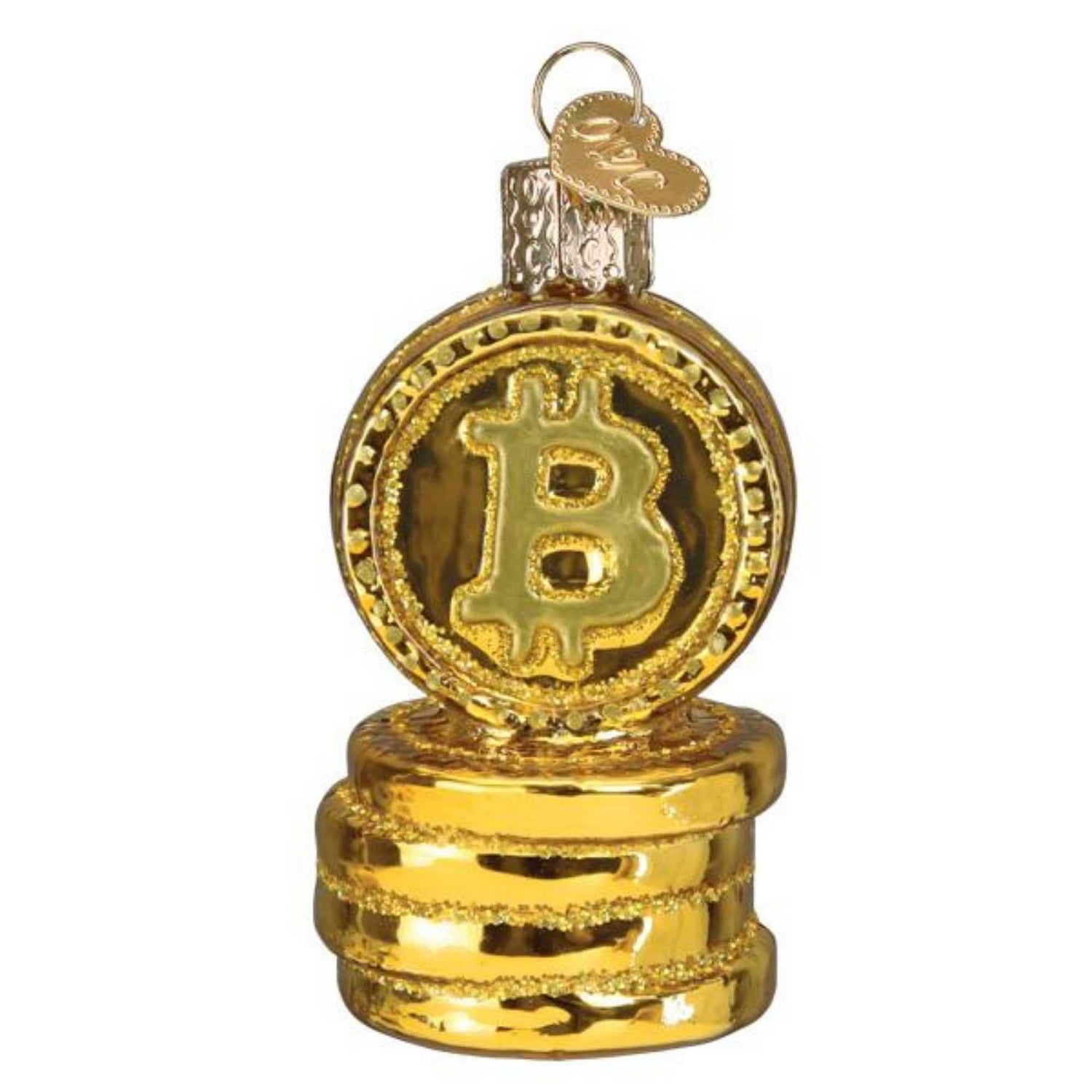 Old World Christmas Bitcoin Glass Blown Christmas Tree Ornament