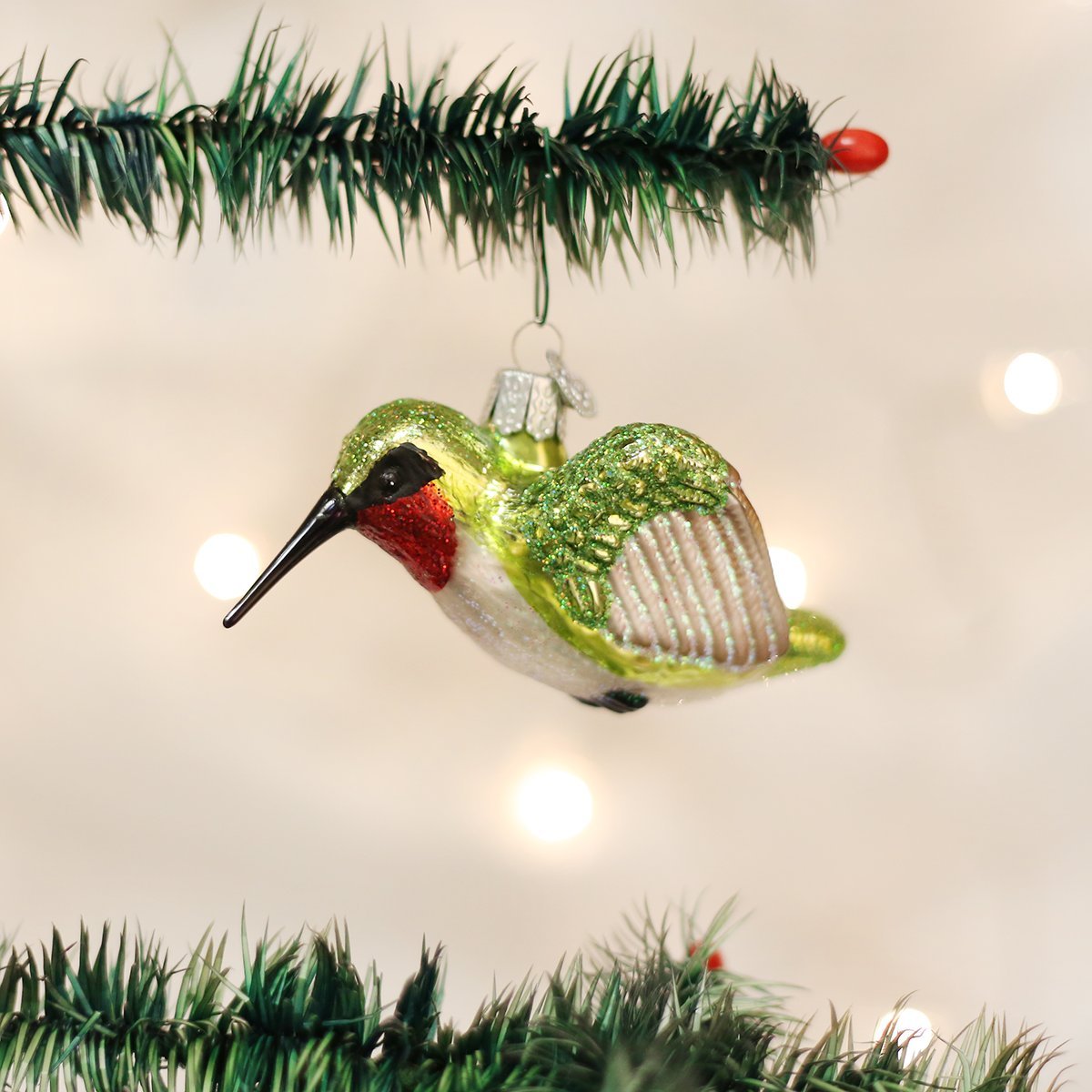 Old World Christmas Hummingbird Glass Blown Ornament for Christmas Tree, Handcrafted Holiday Decoration, Bird Watcher Collection