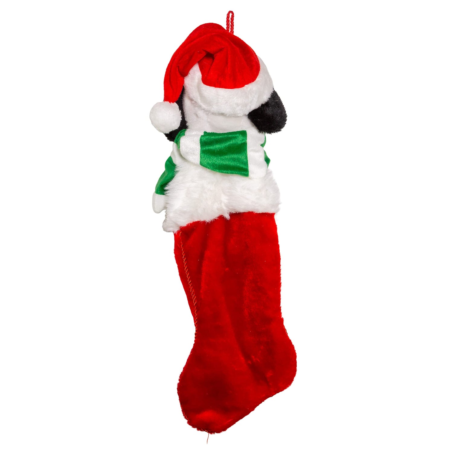 Peanuts Kurt Adler 21-Inch Snoopy Plush Head Stocking with Snowflake Dangles